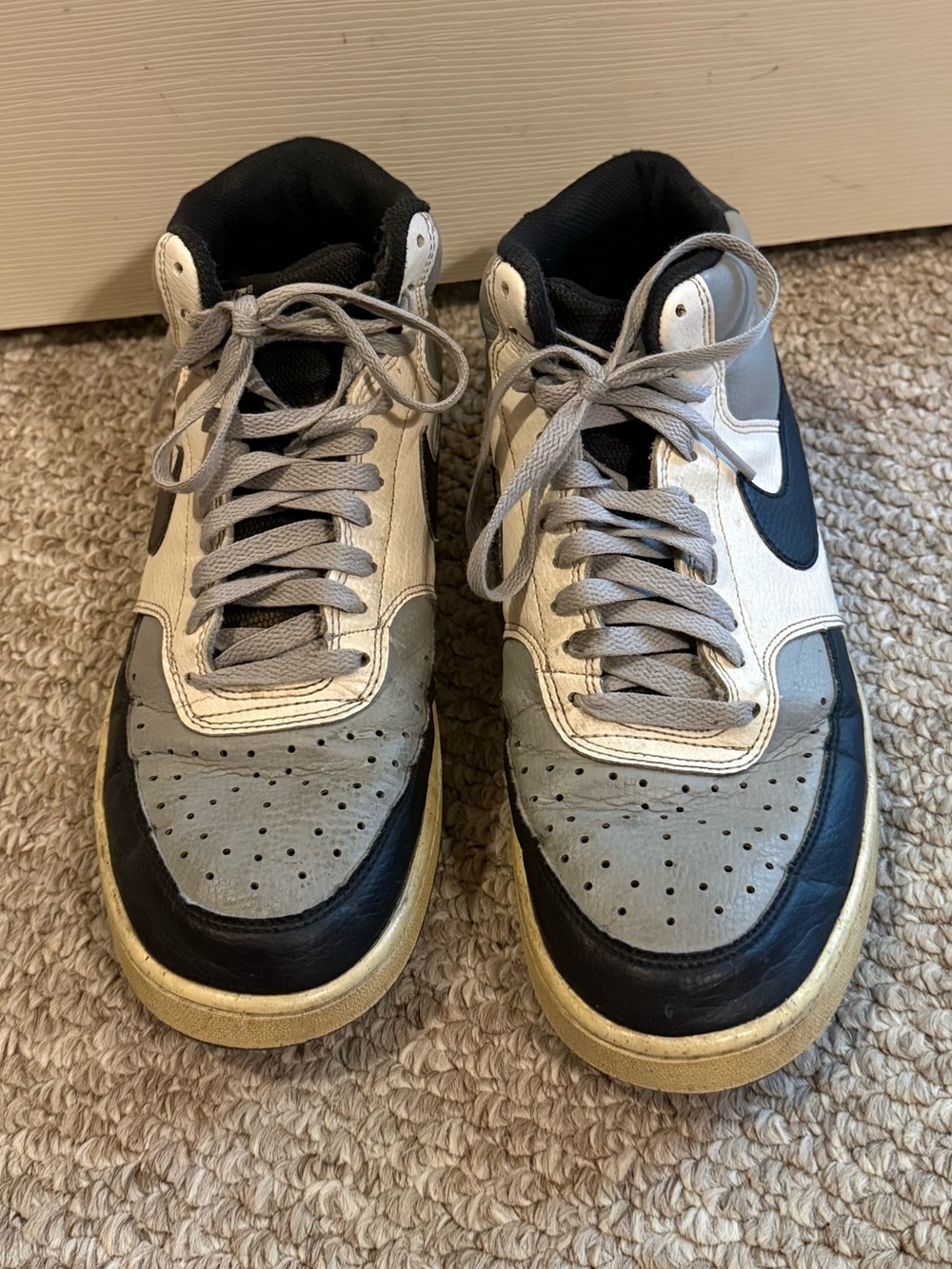Nike Men’s Gray, Black and White high Top Sneakers